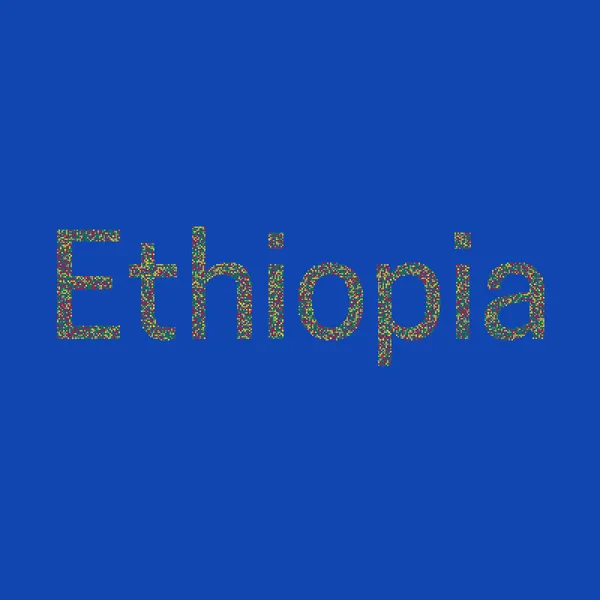 Etiopía Silueta Pixelado Patrón Mapa Ilustración — Vector de stock