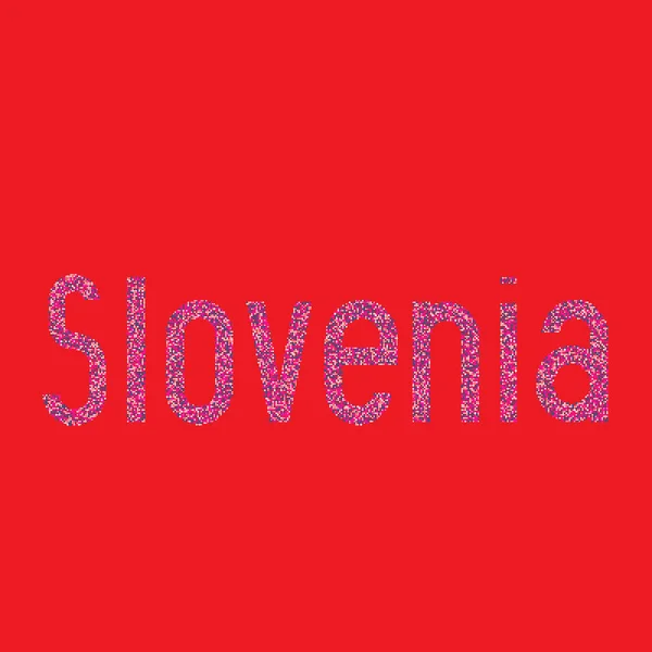 Slovenya Silüeti Resmedilmiş Desen Haritası Çizimi — Stok Vektör