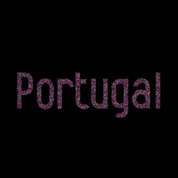 Portugal Silhouette Pixelated Patrón Mapa Ilustración — Vector de stock