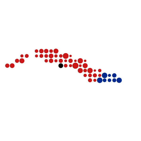 キューバシルエットピクセル化パターンマップイラスト — ストックベクタ