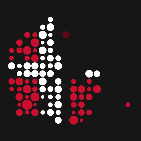 Dánsko Silueta Pixelated Pattern Map Illustration — Stockový vektor