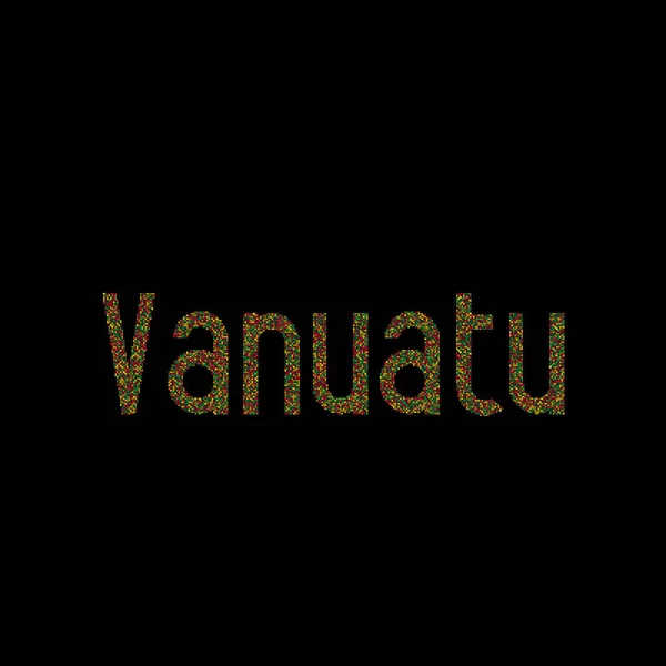 Vanuatu Silhouette Illustration Carte Motif Pixélisé — Image vectorielle