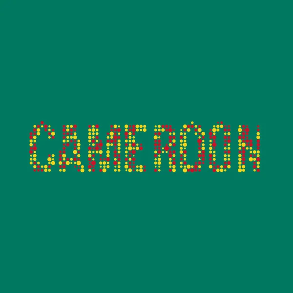 Kameroen Silhouet Pixelvormige Patroon Kaart Illustratie — Stockvector