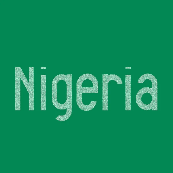 Ilustrasi Peta Pola Pixelated Siluet Nigeria - Stok Vektor