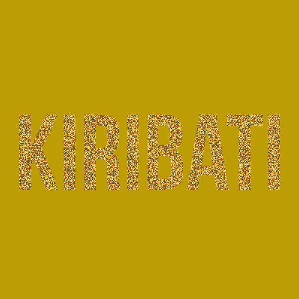 Kiribati Silhouette Illustration Carte Motif Pixélisé — Image vectorielle