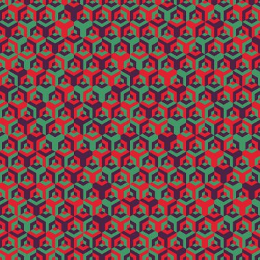  Altıgen Labirent deseni soyut illüstrasyon