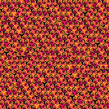  Altıgen Labirent deseni soyut illüstrasyon