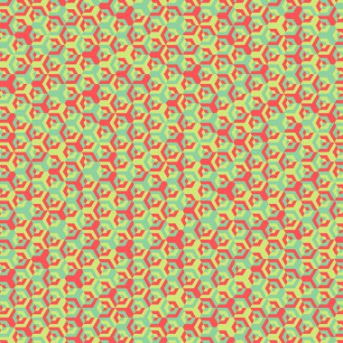  Altıgen Labirent deseni soyut illüstrasyon