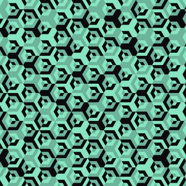  Altıgen Labirent deseni soyut illüstrasyon