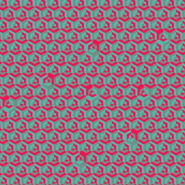  Altıgen Labirent deseni soyut illüstrasyon