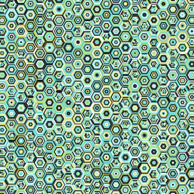  Altıgen Labirent deseni soyut illüstrasyon