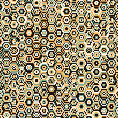  Altıgen Labirent deseni soyut illüstrasyon