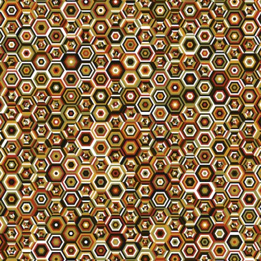  Altıgen Labirent deseni soyut illüstrasyon