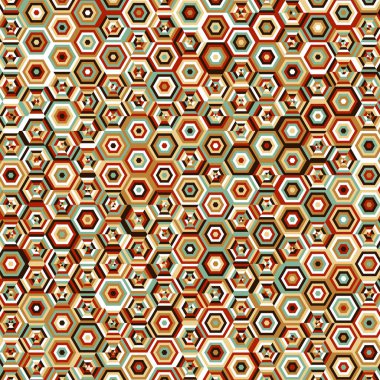  Altıgen Labirent deseni soyut illüstrasyon