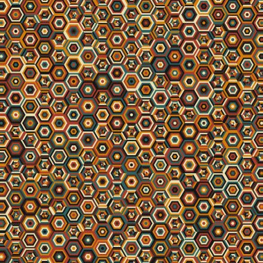  Altıgen Labirent deseni soyut illüstrasyon