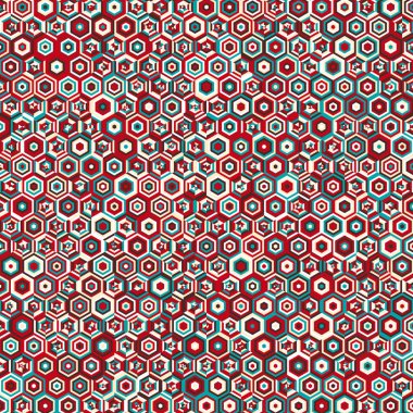  Altıgen Labirent deseni soyut illüstrasyon