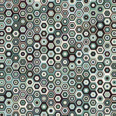  Altıgen Labirent deseni soyut illüstrasyon