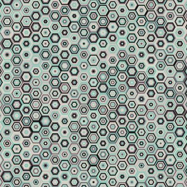  Altıgen Labirent deseni soyut illüstrasyon