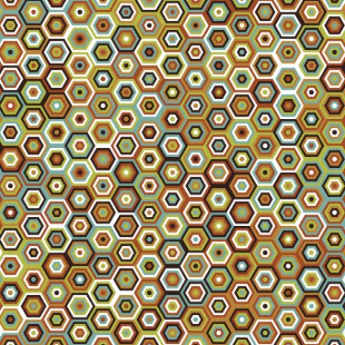  Altıgen Labirent deseni soyut illüstrasyon