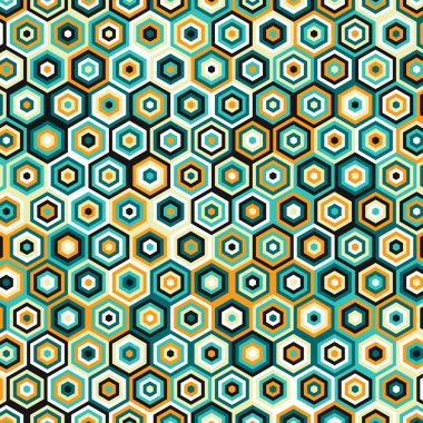  Altıgen Labirent deseni soyut illüstrasyon