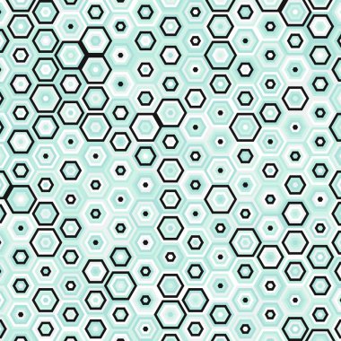  Altıgen Labirent deseni soyut illüstrasyon