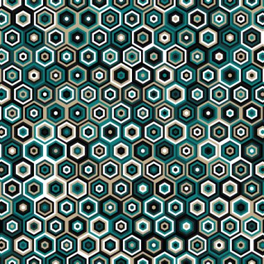  Altıgen Labirent deseni soyut illüstrasyon