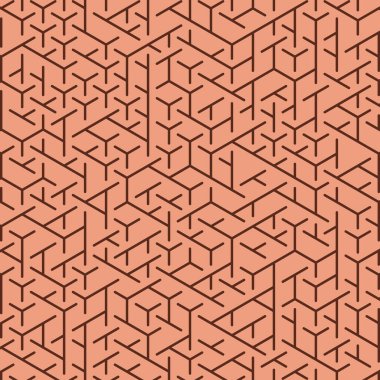  Altıgen Labirent deseni soyut illüstrasyon