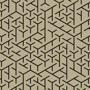  Altıgen Labirent deseni soyut illüstrasyon