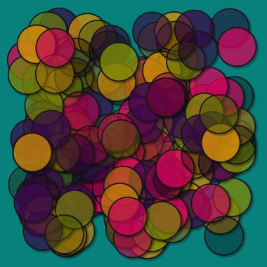 Gölgeli çemberler üretken sanat arkaplan çizimi