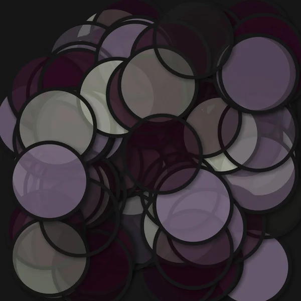 Circles Shadows Generative Art Background Art Illustration — Stock Vector