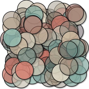 Gölgeli çemberler üretken sanat arkaplan çizimi