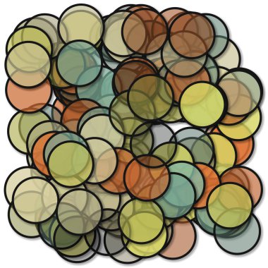 Gölgeli çemberler üretken sanat arkaplan çizimi