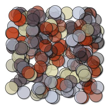 Gölgeli çemberler üretken sanat arkaplan çizimi