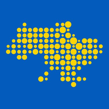 Ukrayna Silüeti Pikselli desen haritası çizimi