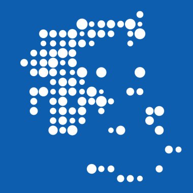 Yunanistan Silüeti Resmedilmiş Desen Haritası Çizimi