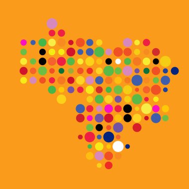 Venezuela Silueti Pikselli desen haritası çizimi