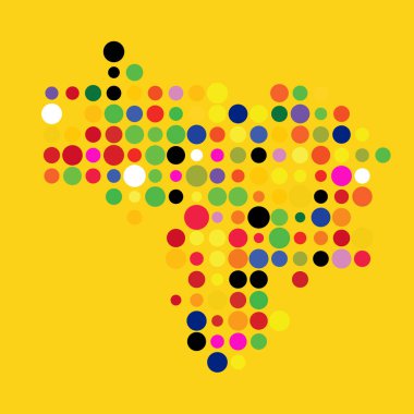 Venezuela Silueti Pikselli desen haritası çizimi