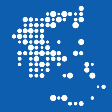 Yunanistan Silüeti Resmedilmiş Desen Haritası Çizimi