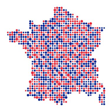 France Silueti Resmedilmiş Desenli Harita Çizimi