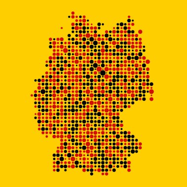 Almanya Silüeti Resmedilmiş Kalıp Haritası