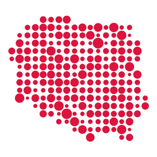 Polen Silhouet Pixelvormige Patroon Kaart Illustratie — Stockvector