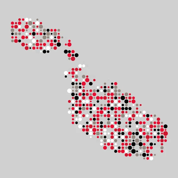 Malta Silhouette Pixelated Patrón Mapa Ilustración — Archivo Imágenes Vectoriales