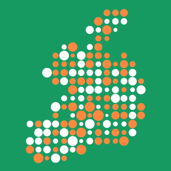 Irlanda Silhouette Pixelated Patrón Mapa Ilustración — Vector de stock