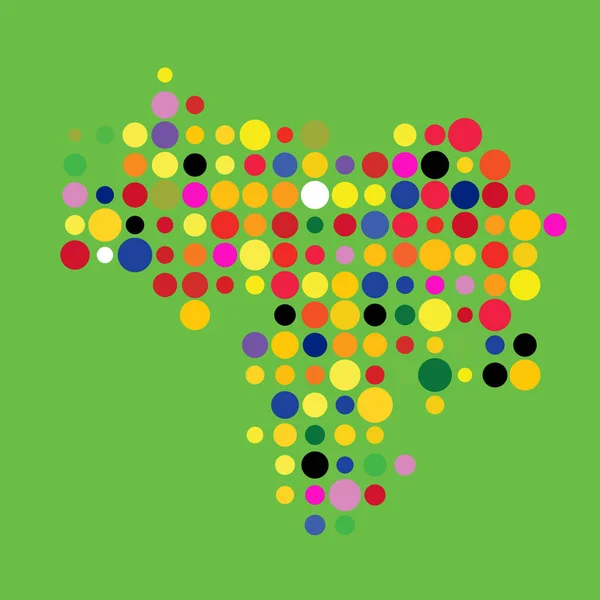 Venezuela Silhouet Pixelvormige Patroon Kaart Illustratie — Stockvector
