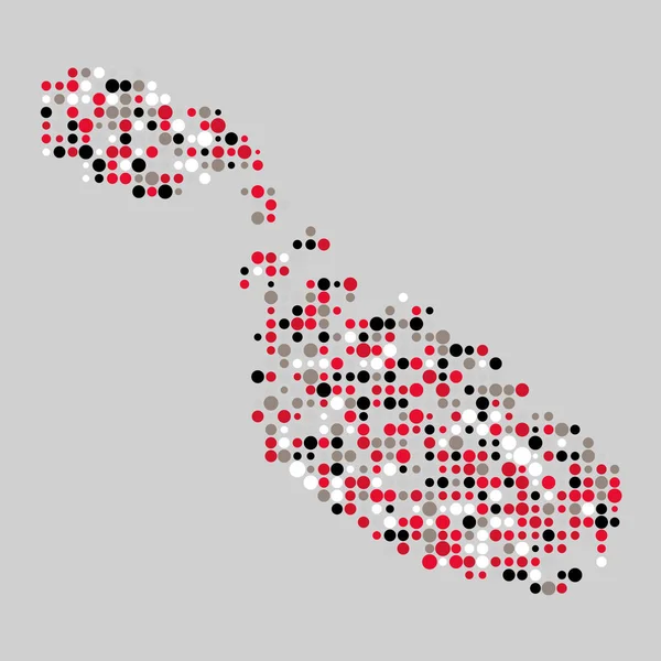 Malta Silhouette Pixelated Patrón Mapa Ilustración — Archivo Imágenes Vectoriales