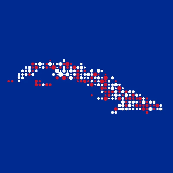 Cuba Silhouette Illustration Carte Motif Pixélisé — Image vectorielle
