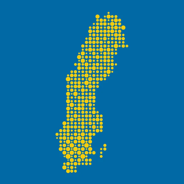 Suède Silhouette Illustration Carte Motif Pixélisé — Image vectorielle