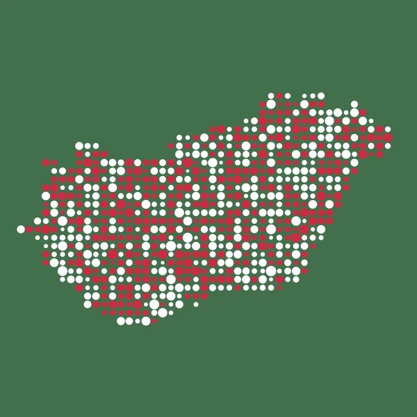 Hongarije Silhouet Pixelvormige Patroon Kaart Illustratie — Stockvector