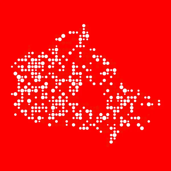 Canada Silhouet Pixelated Patroon Kaart Illustratie — Stockvector