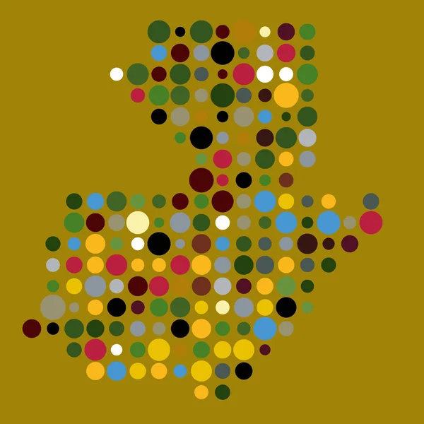 Guatemala Silhouette Pixelated Mönster Karta Illustration — Stock vektor
